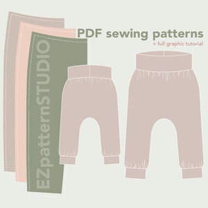 Easy Harem Pants PDF Sewing Pattern for Kids/ Sizes: 4-9 Yo / Ez-5001 ...