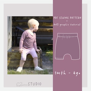 Harem Shorts without Cuffs PDF Sewing Patterns for Baby/Toddler/ Sizes  1 3 6 9 12-18 mth - 2 3 4yo// ez-5005
