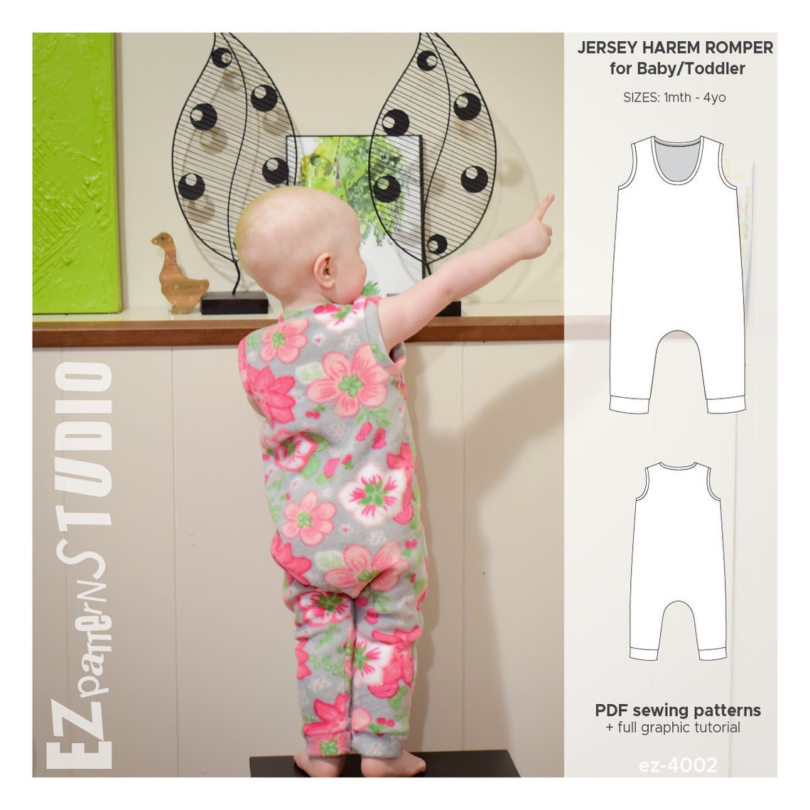 JERSEY ROMPER Sewing PDF Pattern for Baby/Toddler Etsy