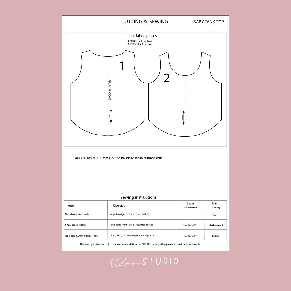 Tank Top PDF Sewing Patterns for Baby/toddlers //3mth 2y // - Etsy
