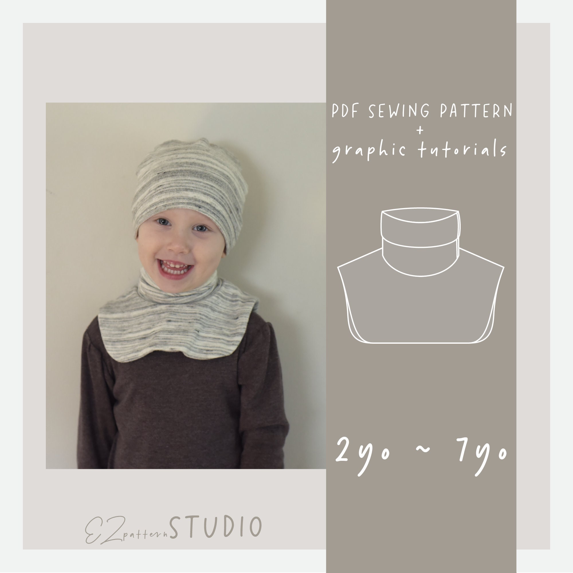 Neck Warmer PDF Sewing Pattern for Kids / Neck Warmer Mock Turtleneck/ Mock Collar /2 7 Years / Ez-7203 - Etsy neck-warmer-pdf-sewing-pattern-for-kids-neck-warmer-mock-turtleneck-mock-collar-2-7-years-ez-7203-etsy
