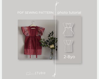 Overgooier met grote vleugels voor kleine meisjes / MATEN: 2-8 jaar / ez-1202