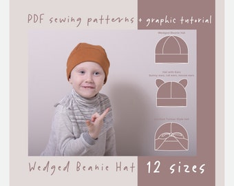 Wzór na czapkę beanie z klinem: uszy i turban (PDF)