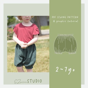 Long Vintage Bloomers PDF Sewing Patterns for Kids // 2 - 7 yo // ez-5201