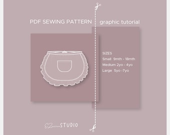 Half-Apron with Ruffle PDF Sewing Pattern for Toddlers / SIZES 9mth - 7yo