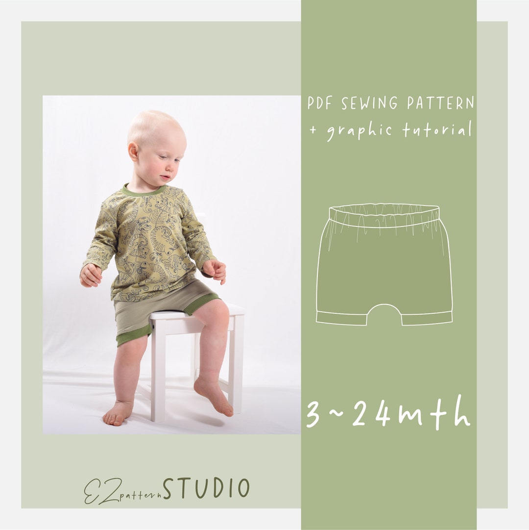 Shorts With Elasticated Waist and Cuffs PDF Sewing Patterns for Baby ...