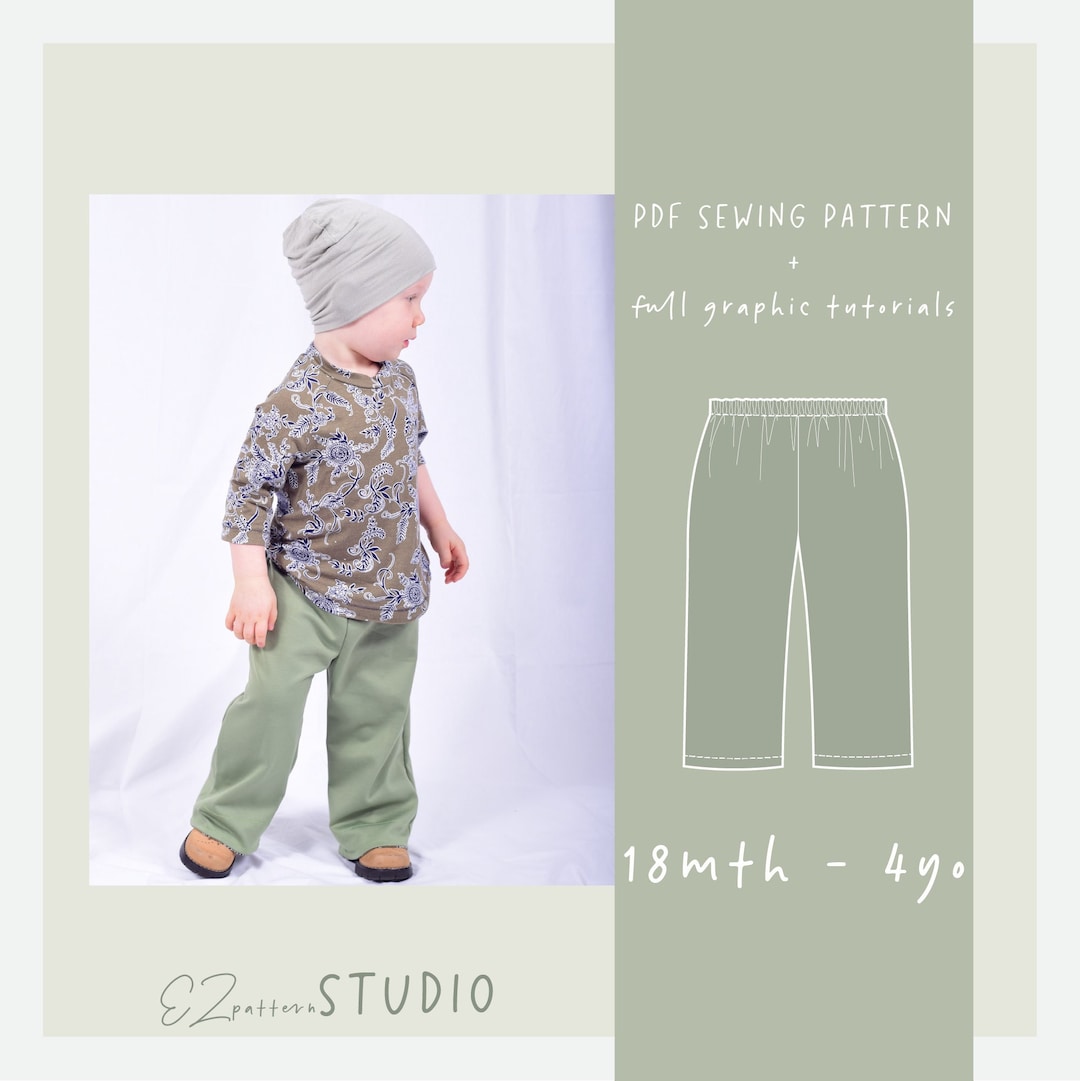 Wide-leg Pants PDF Sewing Pattern for Toddlers/ 18mth 24mth - Etsy