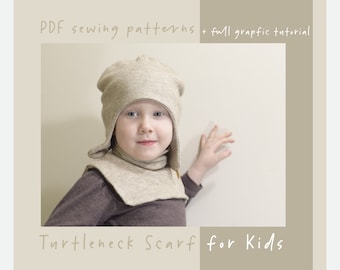 Nekwarmer pdf-naaipatroon voor kinderen / Nekwarmer mock coltrui/ mock kraag /2-7 jaar