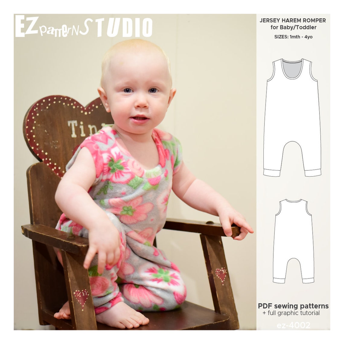 JERSEY ROMPER Sewing PDF Pattern for Baby/Toddler Etsy