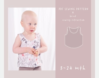 Tank Top PDF Sewing Patterns  for Baby/Toddlers // 3 - 24 mth // ez-2101