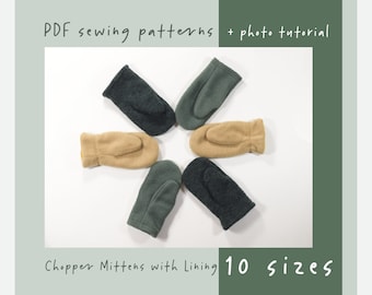 Chopperwanten met voering voor kinderen van alle maten en volwassenen/10 MATEN //ez-7202