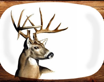 Melamine Platter, Whitetail Deer, Buck