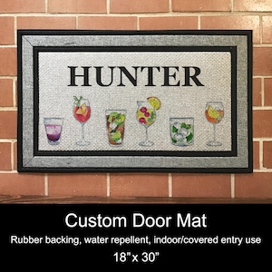 Custom Door Mat, 18" x 30" - Cocktails