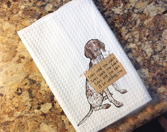 Waffle Towel/Pot Holder - German Shorthair Pointer...I'll be watching you