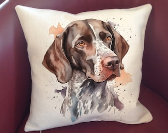 M-Qizi German Shorthaired Pointer Pillow Cover - 18x18 Inch Linen Dog Decor For Home