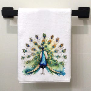 Poly/Cotton Towel, Bath, Kitchen or Bar - Peacock