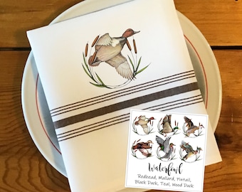 Bistro Table Napkins/Brown Stripes, Set of Six - Waterfowl
