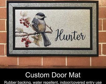 Custom Door Mat, 18" x 30" - Chickadee