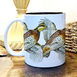 Coffee Tea Mug, Guys, Men and Hunters with Bobwhite Quail Game Bird - FREE SHIPPING