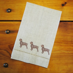 Hemstitched "Linen" Tea Towel - Boykin Spaniels