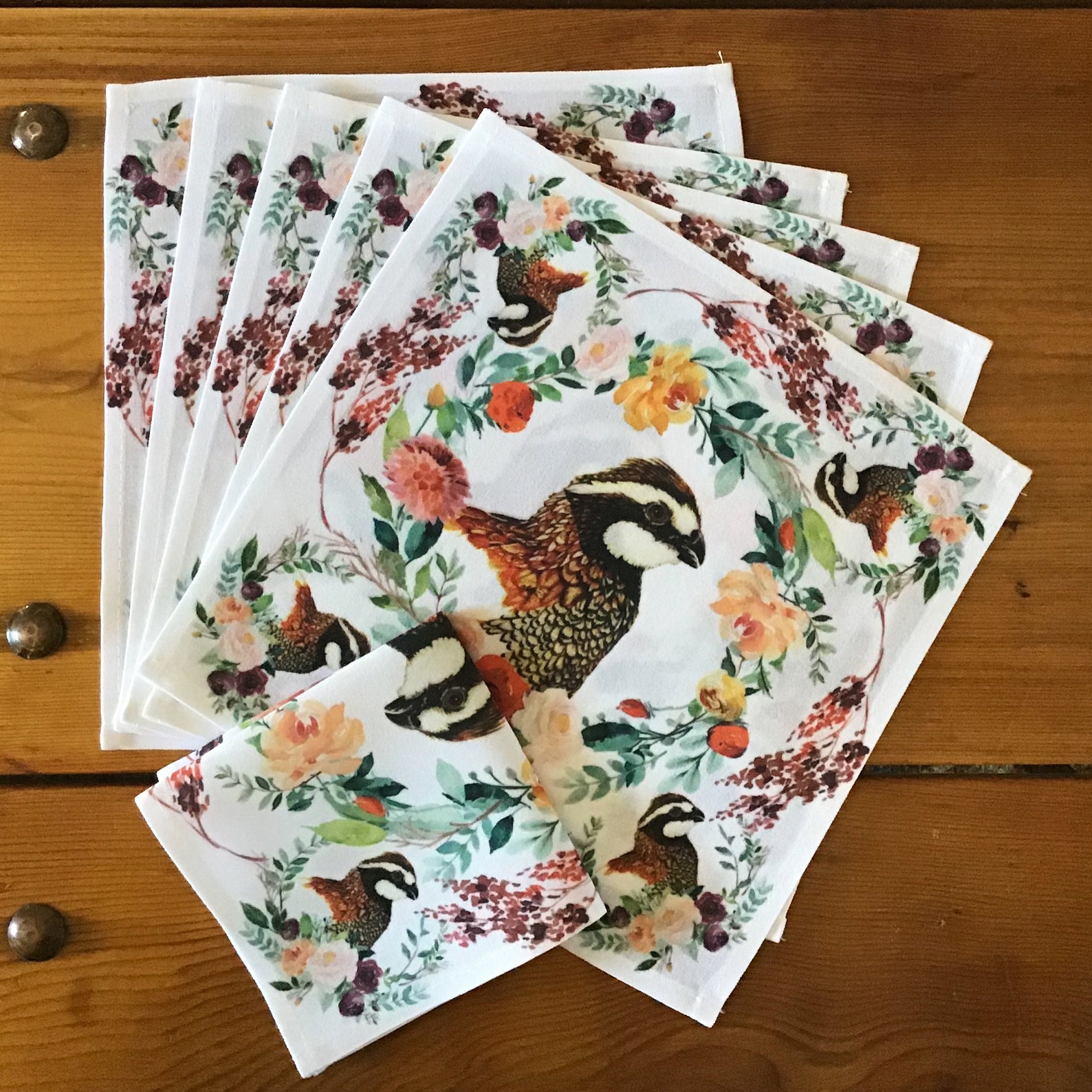 Bobwhite Quail Cocktail/beverage Napkins 10 X 10 Etsy