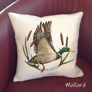 Waterfowl Ducks &quot;Linen&quot; Pillow Cover, 16&quot; FREE SHIPPING