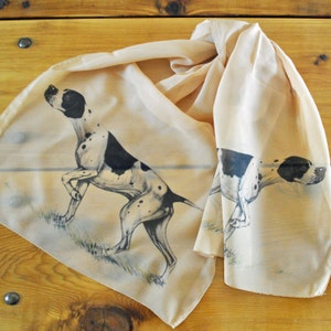 Silky Long Skinny Scarf, Pointer - FREE US Shipping