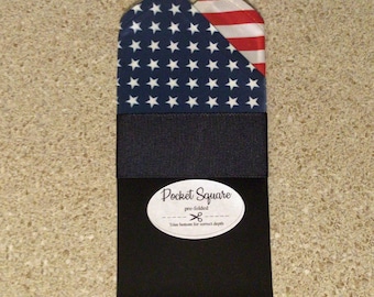Pocket Square Pre-folded, Stars and Stripes, American Flag