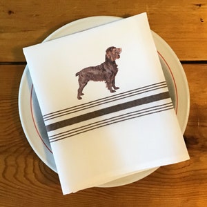 Bistro Table Napkins/Brown Stripes, Set of Six - Boykin Spaniel