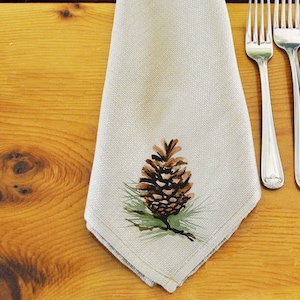 set of 4 organic pine cone cloth napkins in dark green — Hearth and  Harrowset of 4 organic pine cone cloth napkins in dark green