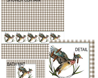 Wood Duck Shower Curtain and/or Bath Mat