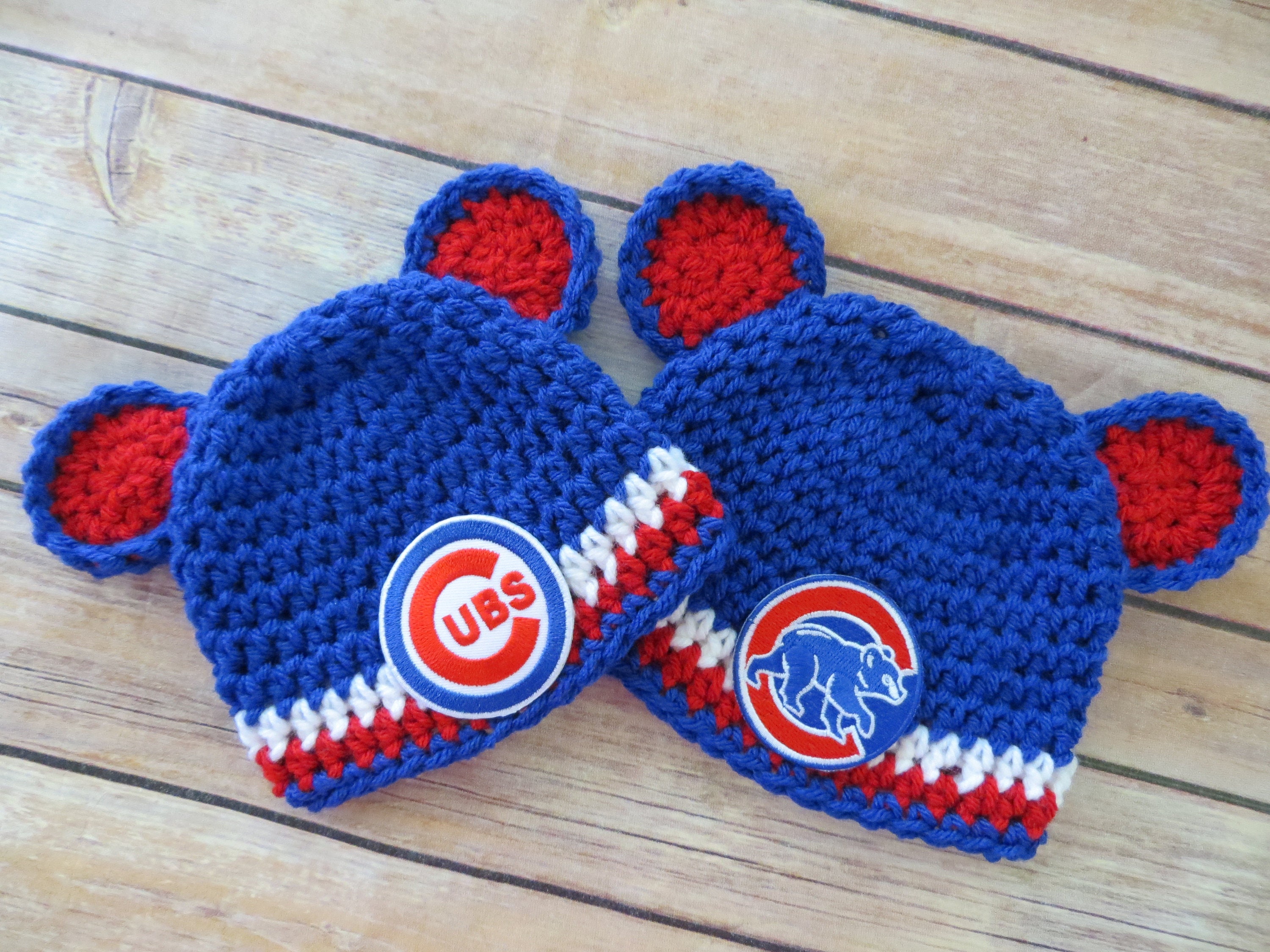 ONE Cubs Crochet Hat Choice of Patch Available in Newborn to 