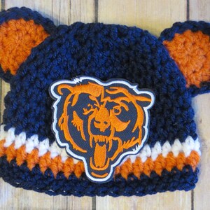 Chicago Bears Crochet Hat Diaper Cover Set, Newborn to 12 mo, photo props, NFL Bears, shower gift, NFL Football, Made to Order image 5