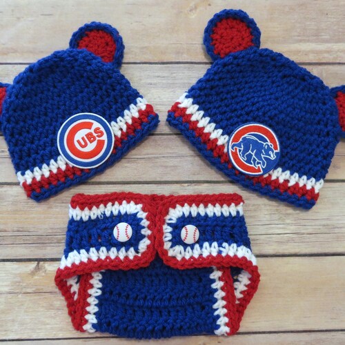 Cubs Crochet Hat Diaper Cover Set 