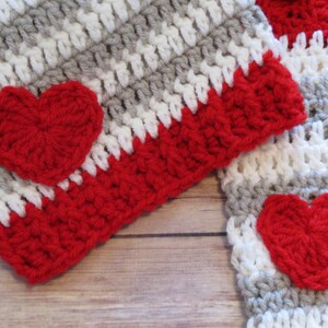 VALENTINE'S DAY Stocking Hat, Dungaree Set, Photo Props, Newborn Props, Baby Shower Gift, Preemie, Newborn up to 24 mo, Made to Order image 5