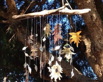 Fall leaves Wind Chime - Metal Leaves Wind Chime - Metal Garden Art - Metal Garden Decor - Porch Decor