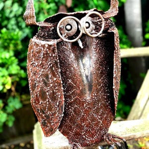 Eclectic Owl Metal Garden Art - Metal Owl Sculpture - Whimsical Owl Garden Decor   (3 different owls shown)