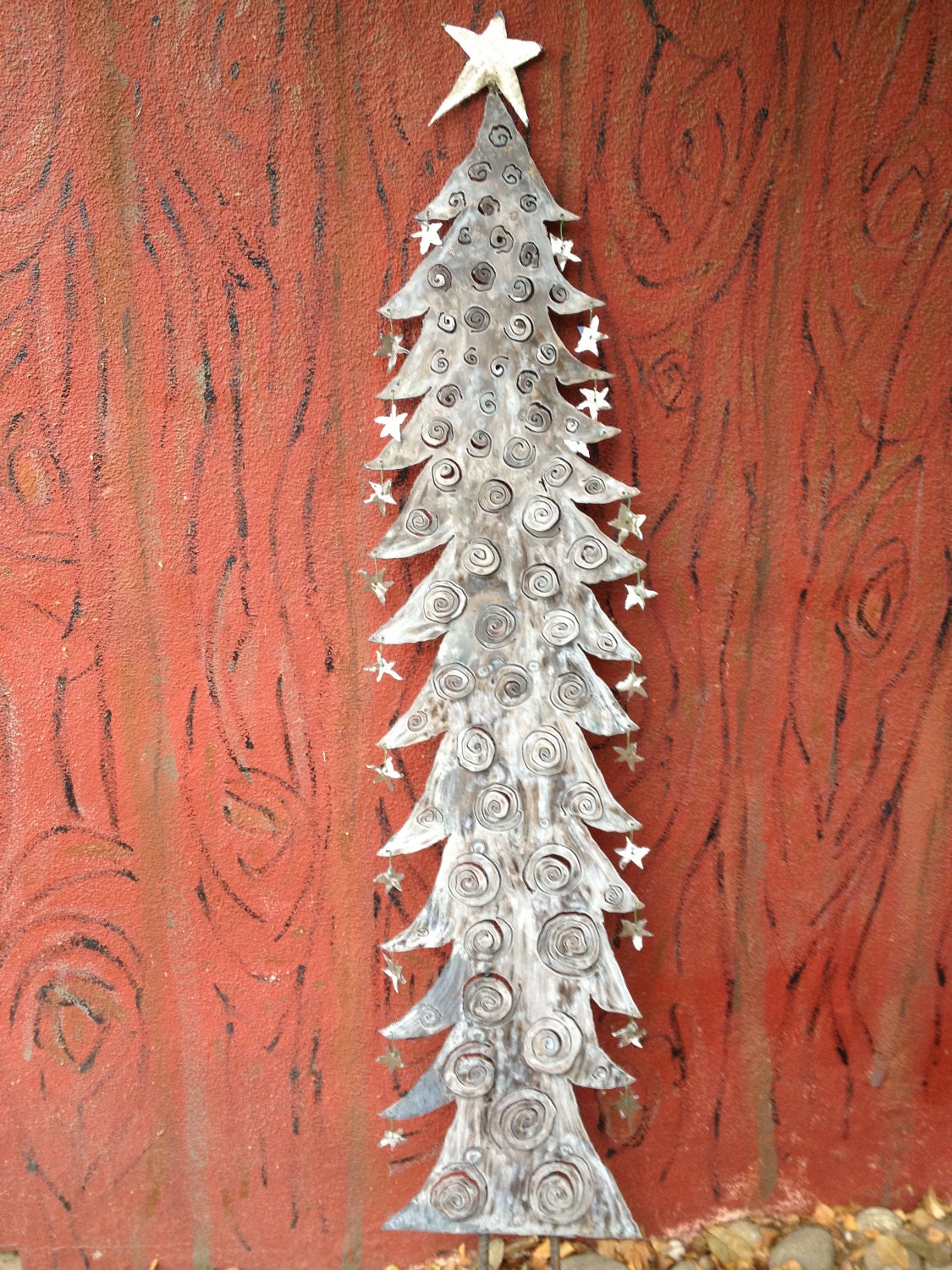 Metal sculpture of Christmas tree Etsy
