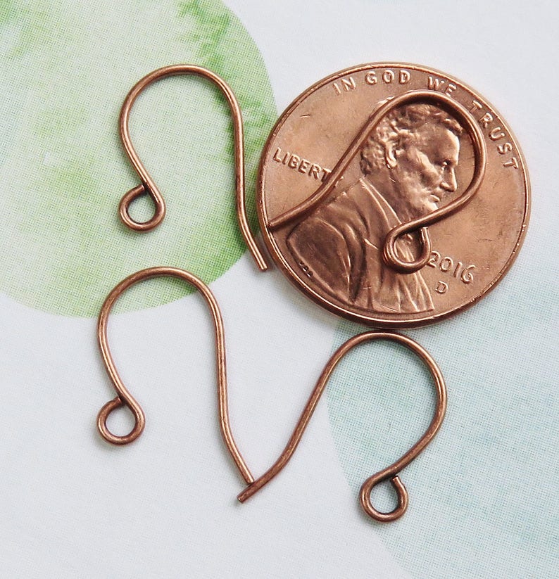 Antique Copper Ear Wires Earring Hooks French Hook Fish Etsy