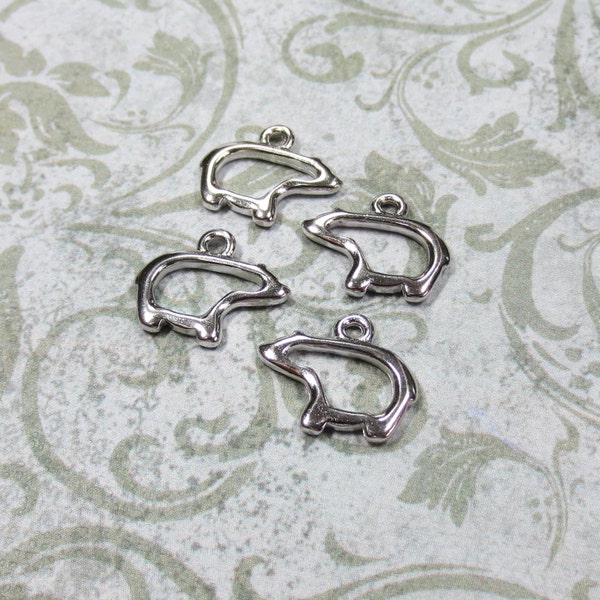 Bear Charms, Silver Plate TierraCast, 4 Charms - Item M126