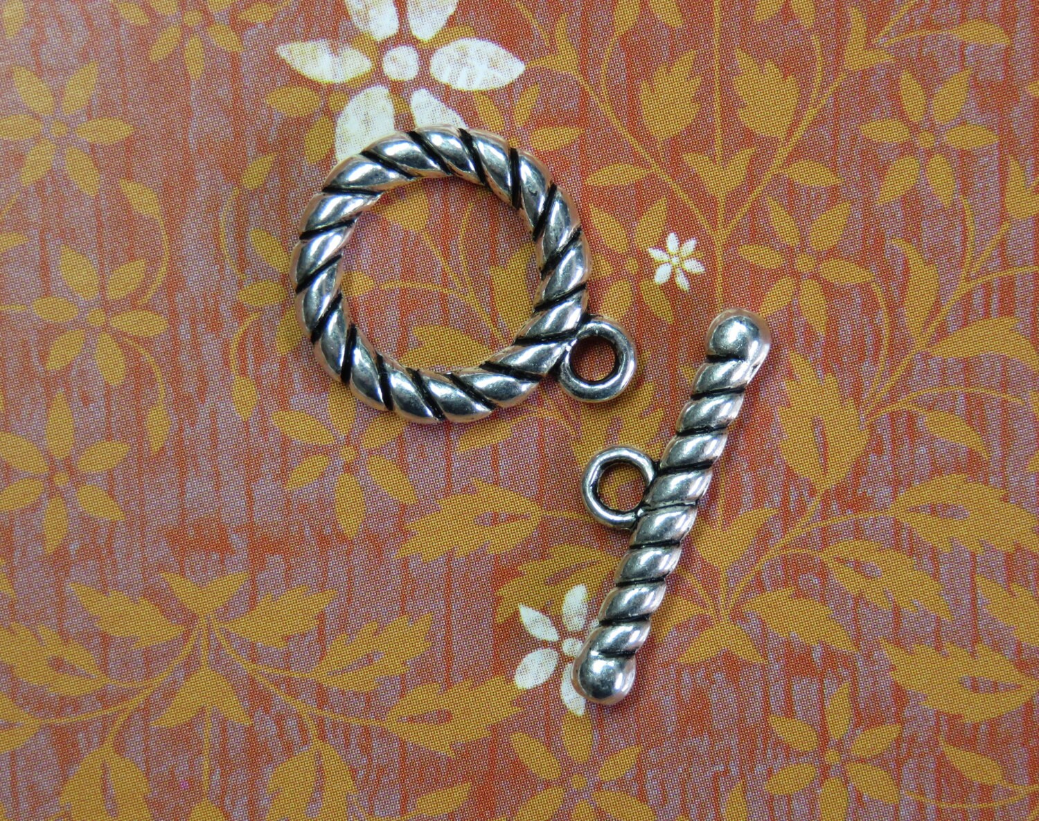 Rope Twist Silver Plate Toggle Clasp 2 Clasps Item M162 Etsy