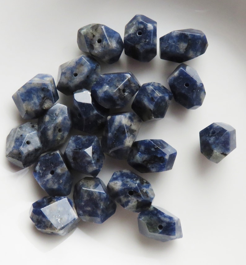 8 Strand Item SP367 Sodalite Large Faceted Nugget Beads