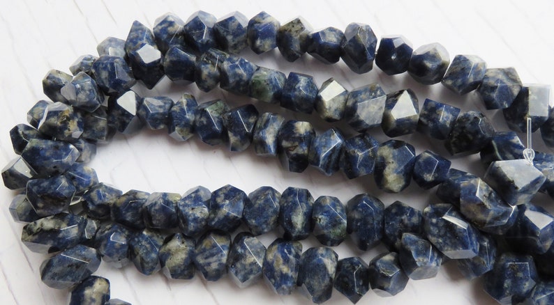 8 Strand Item SP367 Sodalite Large Faceted Nugget Beads