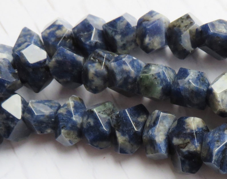 8 Strand Item SP367 Sodalite Large Faceted Nugget Beads