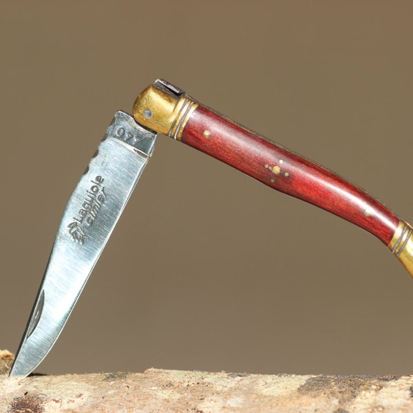 EXCEPTIONAL French Vintage Pocket Knife "LAGUIOLE" . Signed and Numbered. Handmade 1970's