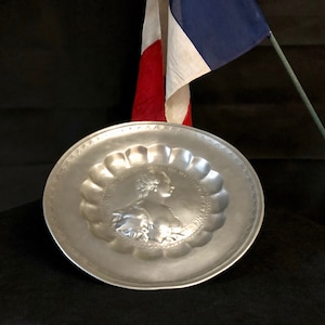 Last Queen of France Marie Antoinette Hand Sculptured Pewture Plate