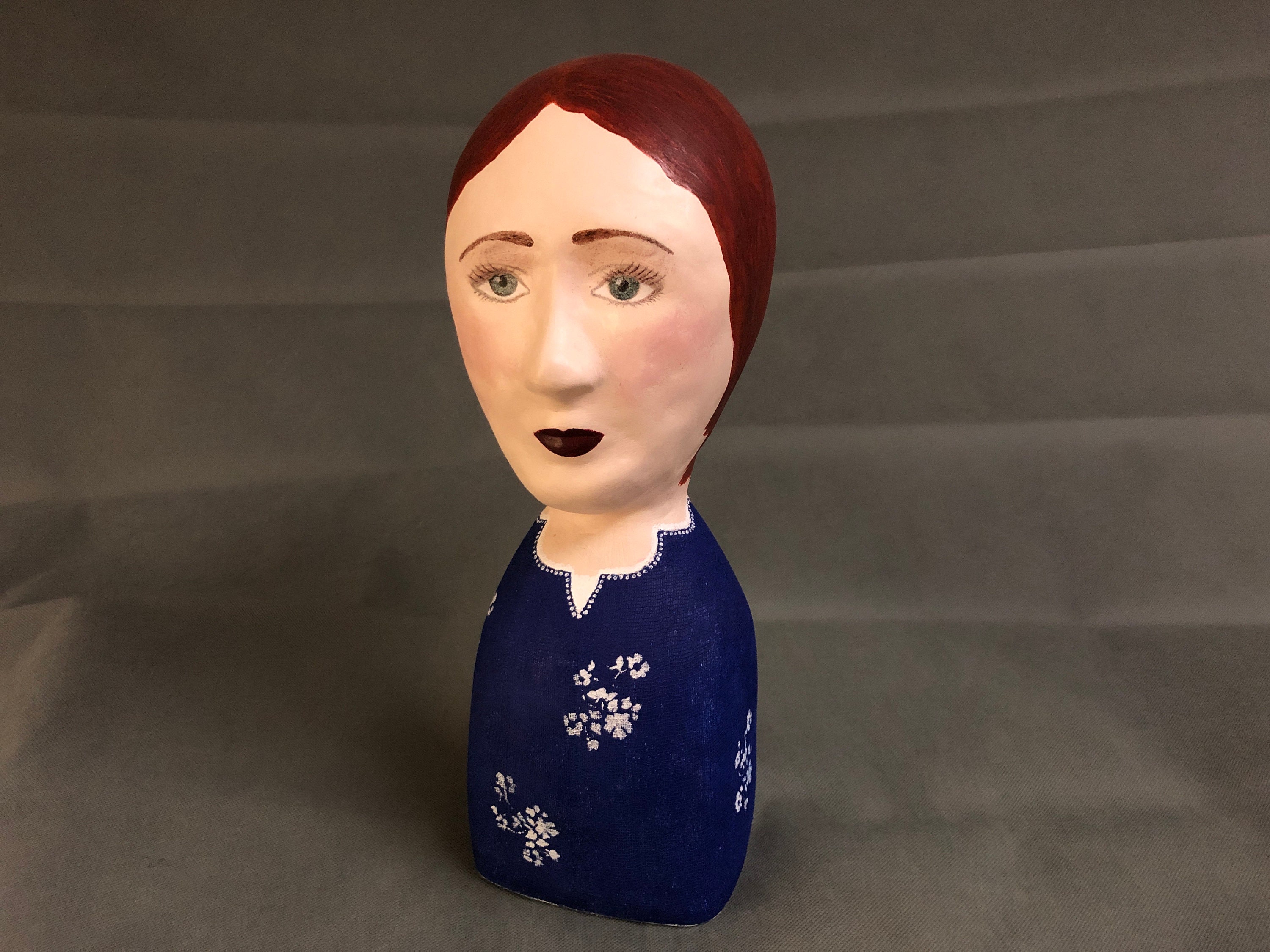Vintage French Paper Mache Mannequin Head Bust - Marotte -Tête de Mannequin - Shop Display
