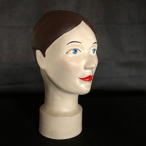 Exceptional and Unique Vintage French Mannequin Head Bust - Marotte -Tête de Mannequin - Shop Display- Hat Stand