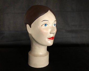Exceptional and Unique Vintage French Mannequin Head Bust - Marotte -Tête de Mannequin - Shop Display- Hat Stand