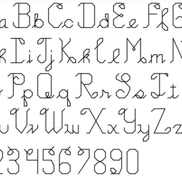 INSTANT DOWNLOAD-- loopy cursive cross stitch font pattern